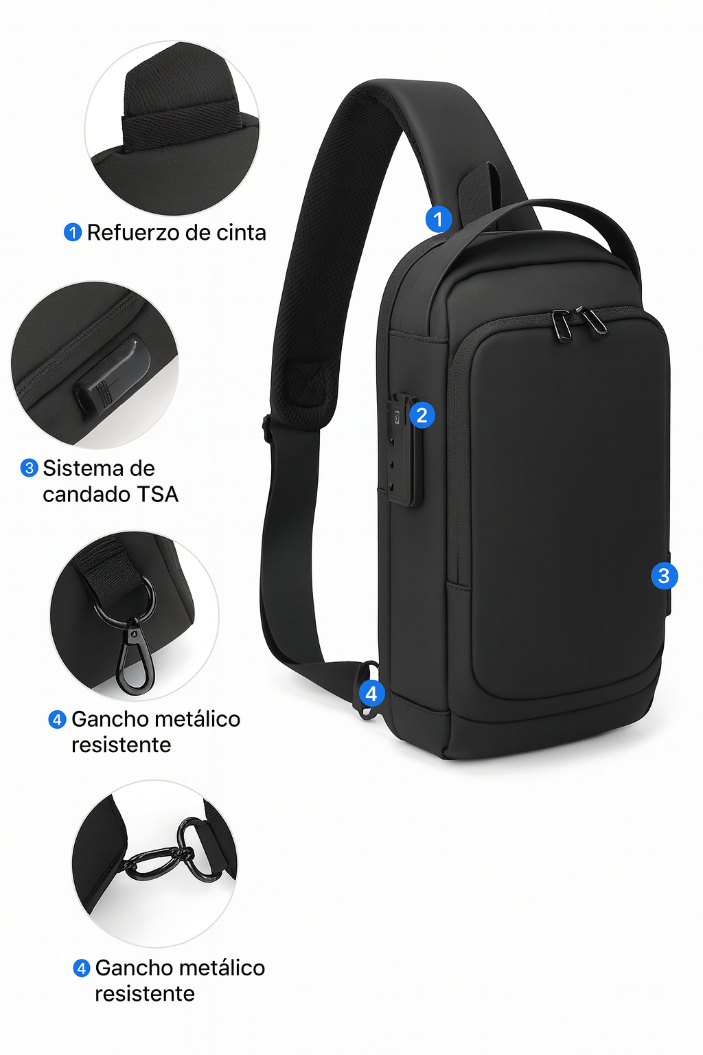 Bolso antirrobo negro